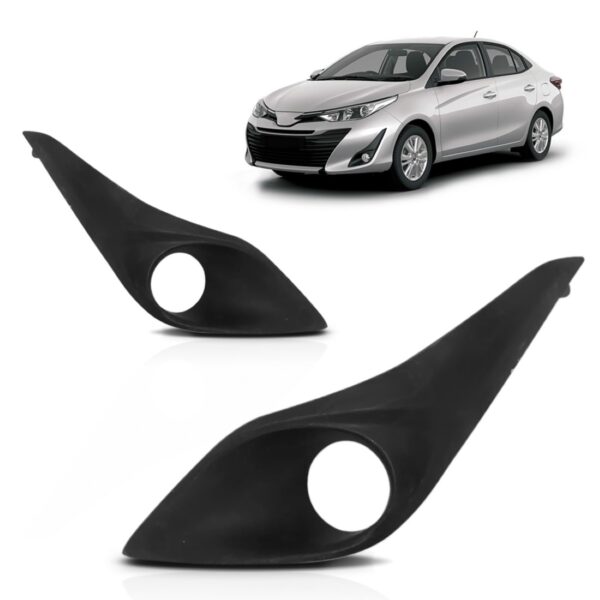 Par Moldura Milha Toyota Yaris 18 2019 Com Furo Novo Oferta