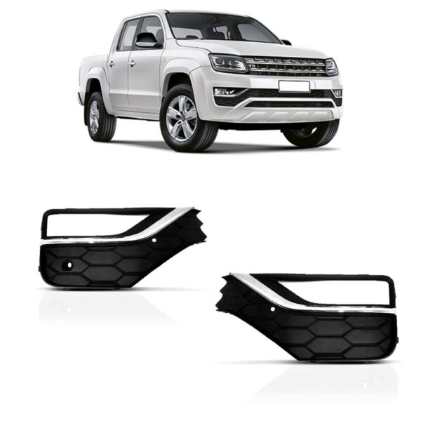 Par Moldura Milha Amarok 2017 2018 2019 Com Furo C/fri Croma Preto