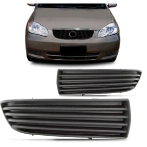 Par Tela Frontal Tampa Moldura Milha Corolla 03/04 Sem Furo Preto