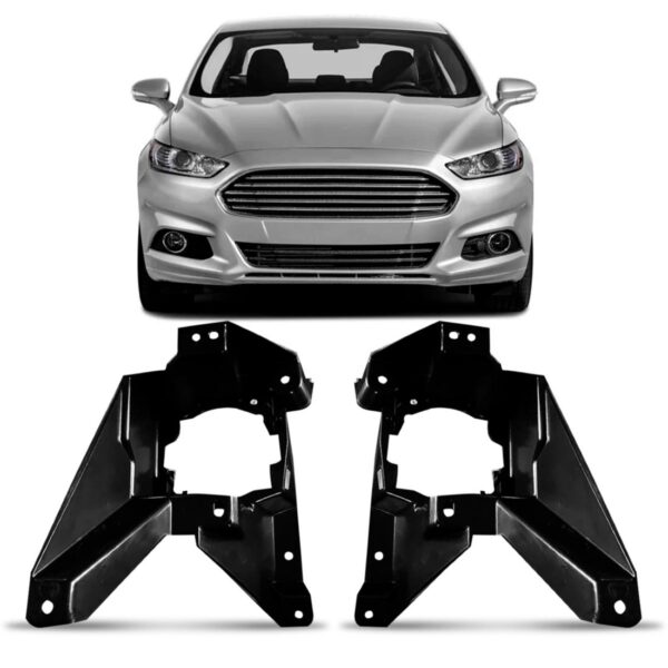 Par Suporte Farol Milha Auxiliar Fusion 2013 2014 2015 2016 Preto Ambos Os Lados