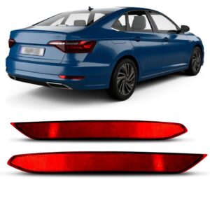 Par Refletor Parachoque Traseiro Jetta 2019 A 2020 Vermelho