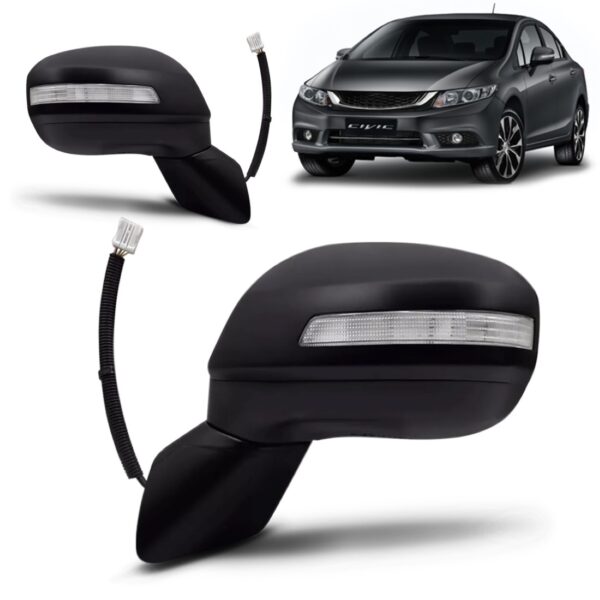 Par Retrovisor Civic 2012 2013 2014 A 2016 Eletrico C/ Pisca