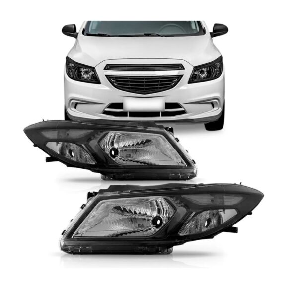 Par Farol Onix / Prisma 2013 A 2016 Manual Mascara Negra