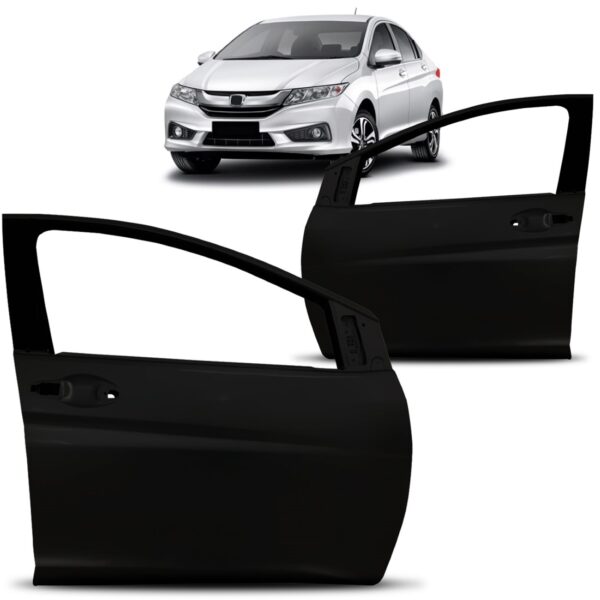 Par Porta Dianteira Para Honda City 2015 2016 2017 2018 Preto