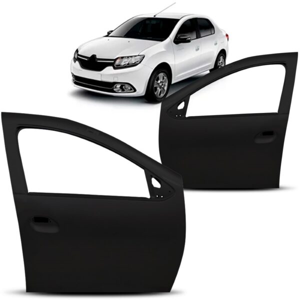 Par Porta Dianteira Sandero E Logan 2014 A 2022 Ambos Os Lados Preto