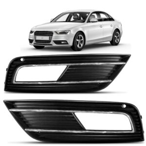 Par Moldura Milha Auxiliar Audi A4 2012 A 2015 Com Furo