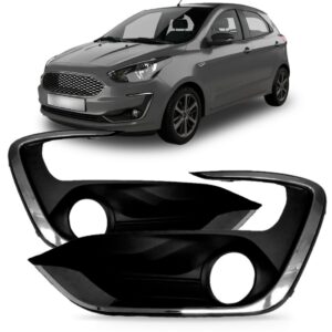 Par Moldura Milha Ka 2019 2020 Com Furo Aro Cromado Preto