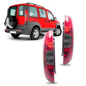 Par Sinaleira Traseira Para Fiorino 2014 A 2021 Fume 3 Furos Ambos Lados