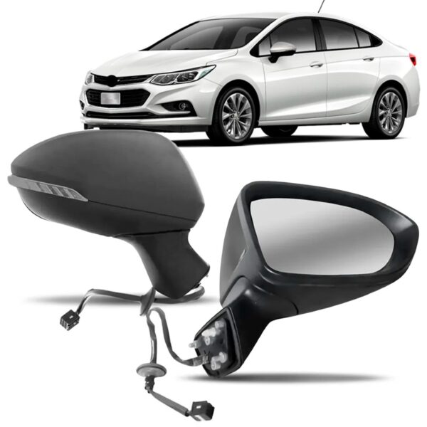 Par Retrovisor Cruze 17/19 Elétrico C/ Sinaleira Capa Preta