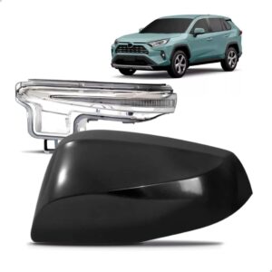 Kit  Capa + Pisca Retrovisor Lado Esquerdo Rav4 2019 A 2023 Preto