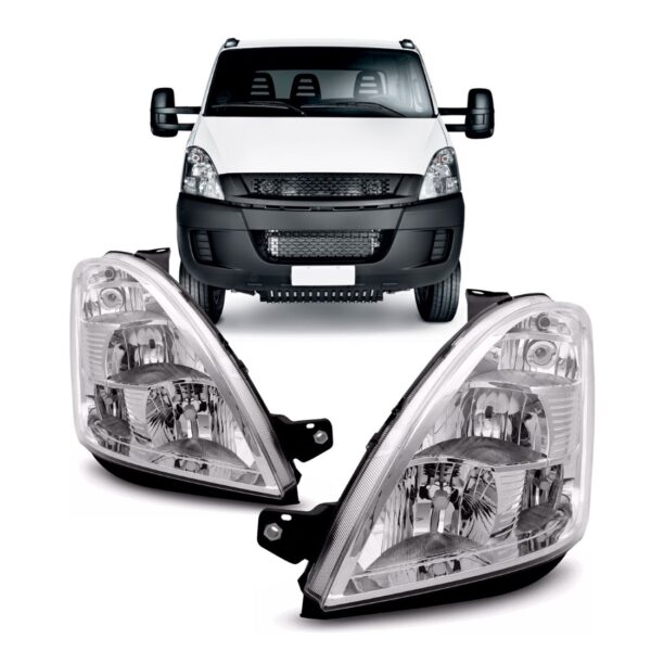 Par Farol Para Iveco Daily 2008 Até 2018 Elétrico C/ Motor Ambos Lados