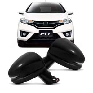 Par Retrovisor Fit 14 A 2021 Eletrico C/sinaleira Capa Preta