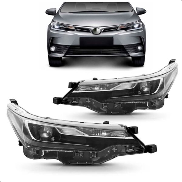 Par Farol Corolla Altis 2018 A 2019 Com Motor Projetor E Led