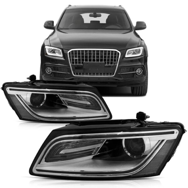 Par Farol Para Audi Q5 13 A 16 Eletrico Com Led Com Motor