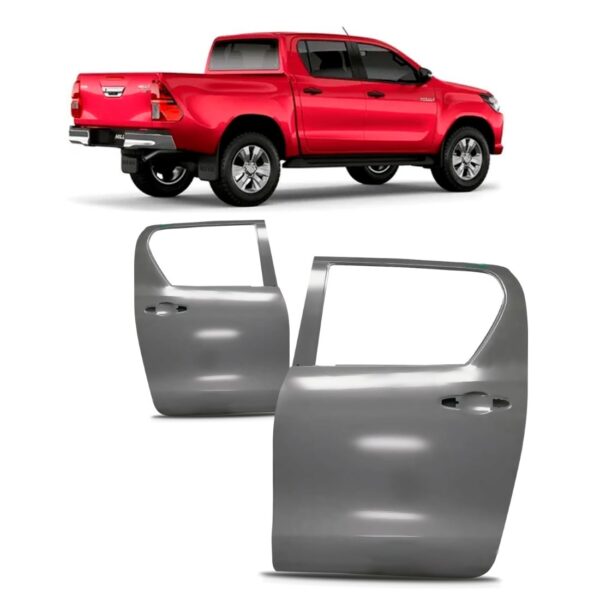 Par Porta Traseira Hilux Pick Up 2016 17 18 19 20 21 22 2023 Ambos Os Lados Preto