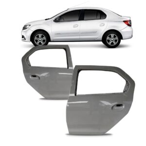 Par Porta Traseira Logan 2014 15 16 17 18 19 20 21 2022 Traseira Ambos Os Lados Preto