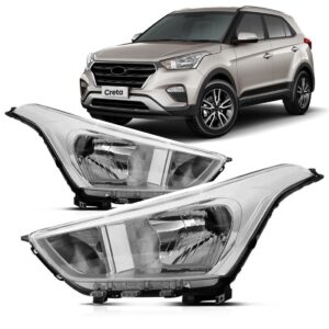 Par Farol Para Hyundai Creta 2017 2018 A 2020 Manual Cromado
