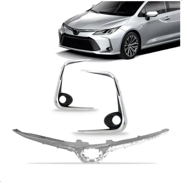 Grade Radiador Corolla 2020 A 2021 Cromado Cromado
