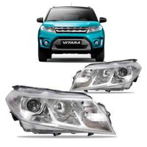 Par Farol Vitara 2016 A 2019 Eletrico Com Motor Cromado