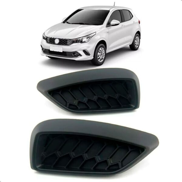 Par Moldura Lateral Parachoque Dianteiro Argo 2017 A 2022 Preto Ambos Os Lados