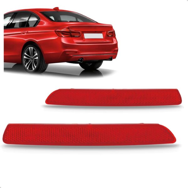 Par Refletor Parachoque Para Bmw Serie 3 Sedan 2016 17 2018 Vermelho
