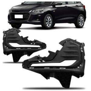 Par Moldura Farol Milha Onix 2020 2021 Com Furo Drl Promoção - Preto - Ambos Os Lados