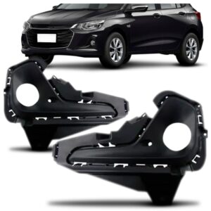 Par Moldura Farol Milha Onix 2020 A 2021 Com Furo C/garantia Preto Ambos Os Lados