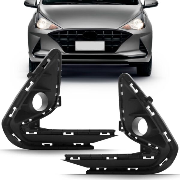 Par Tela Frontal Lateral Parachoque Dianteiro Hb20 2020 2021 Preto