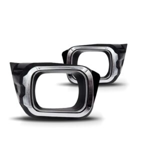 Par Moldura Milha Ranger Com Aro Cromado 2020 2021 2022 Preto