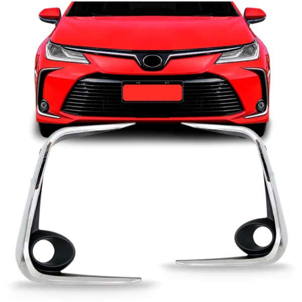 Par Moldura Lateral Parachoque Dianteiro Corolla  2020 2021 Preto Ambos Os Lados