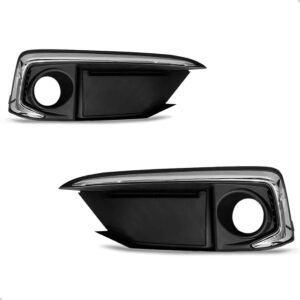 Par Moldura Farol De Milha Civic 2019 A 2022 C/ Furo Milha Preto