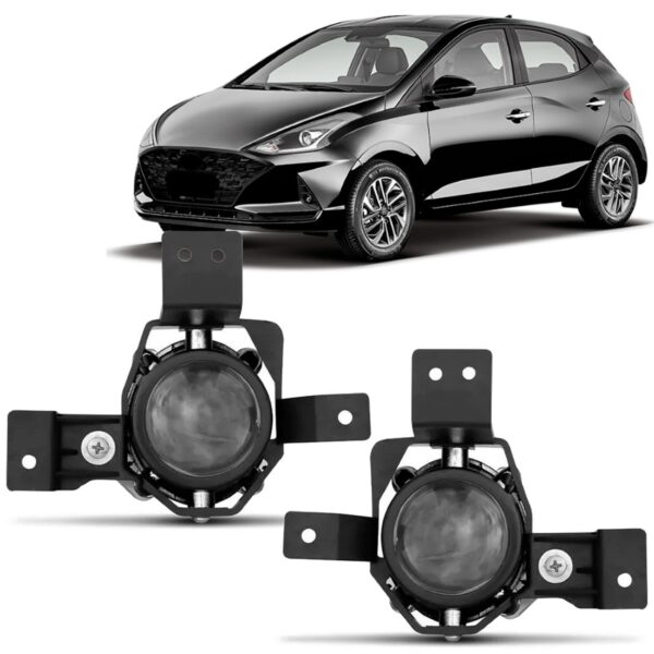 Par Farol Milha Auxiliar Hb20 2020 2021 Foco Simples Negra