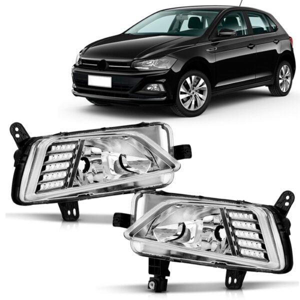 Par Farol Milha Auxiliar Polo 2018 2019 2020 Led Drl Oferta