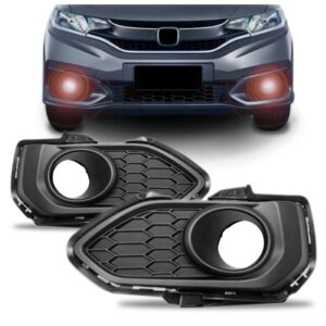 Par Moldura Farol Milha Honda Fit 2020/2021 Com Furo Oferta Preto