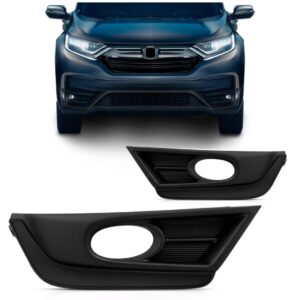 Par Tela Frontal Moldura Milha Crv 2020 A 2021 Com Furo Preto