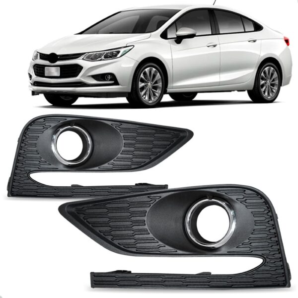 Par Moldura Farol Milha Cruze 2017 2018 2019 C Friso Cromado