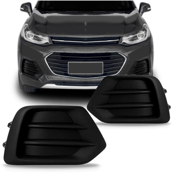Par Moldura Farol Milha Tracker 2017 A 2020 C/ Furo S/ Friso Preto