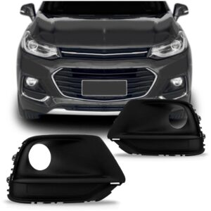 Par Moldura Farol Milha Tracker 2017 A 2020 C/ Furo S/ Friso Preto