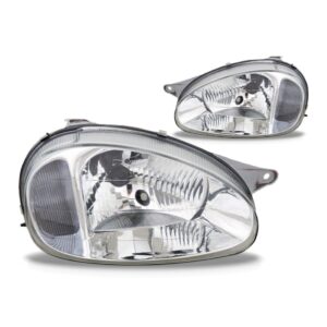 Par Farol Corsa 00 A 2009 Carcaça Cinza Lente Policarbonato