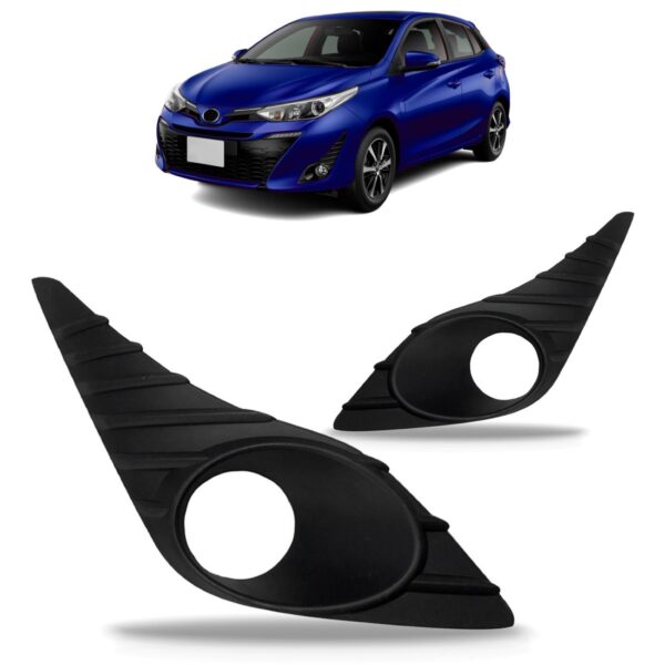 Par Tela Frontal Lateral Parachoque Para Yaris 18/20 C/furo Preto