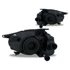 Par Farol Corsa 00 A 2002 Carcaça Preta Lente Policarbonato