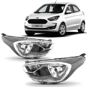 Par Farol Cromado / Preto Manual Ka 2019 2020 2021 2022
