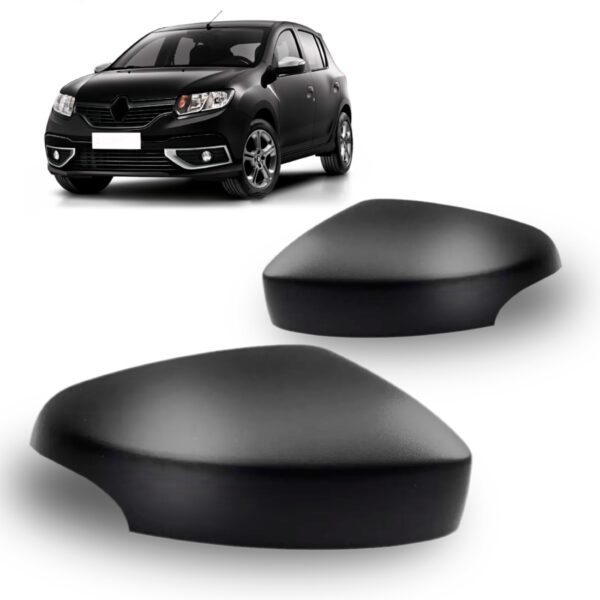 Par Capa Retrovisor Sandero Logan 14 A 20 C/furo Pisca Preta Preto