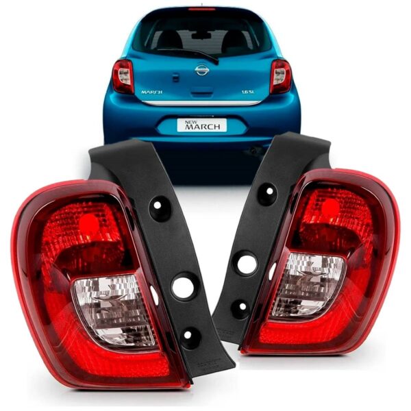 Par Lanterna Traseira March 2014 2015 2016 2017 18 2019 Fumê Direito