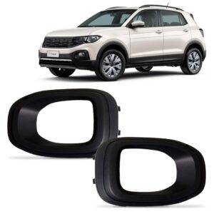 Par Moldura Milha T-cross Com Furo 2019 2020 2021 2022 Preto