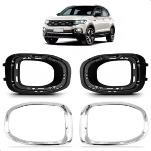 Par Moldura Milha C/ Furo T-cross 19 A 22 C/ Moldura Cromada - Preto Com Cromado