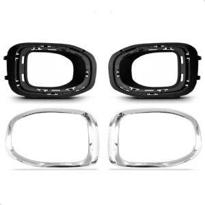 Par Moldura Milha C/ Furo T-cross 19 A 22 C/ Moldura Cromada - Preto Com Cromado