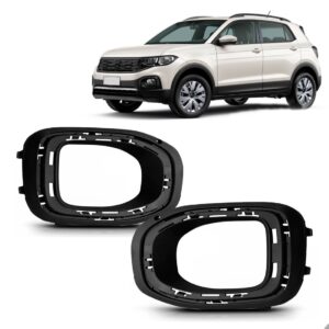 Par Moldura Milha T-cross 2019 2020 2021 2022 Com Furos Preto