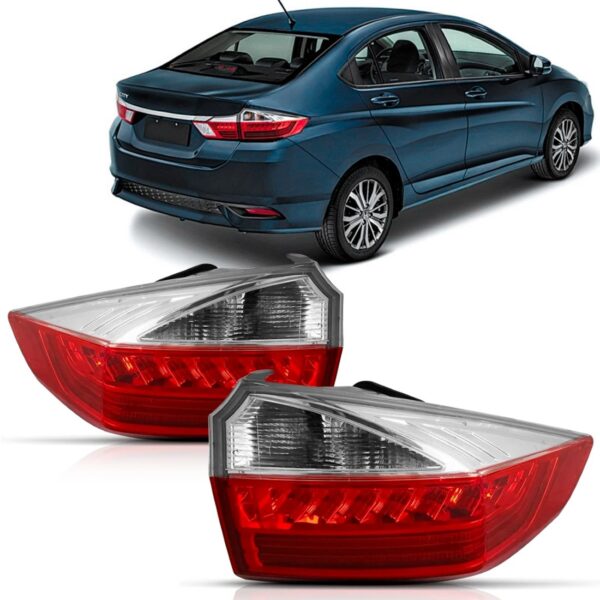 Par Lanterna Traseira City 2018 A 2020 C/ Led