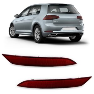 Par Refletor Parachoque Traseiro Golf 2018 A 2020 Vermelho